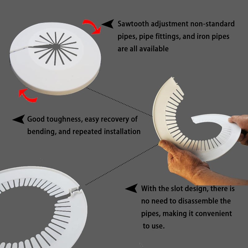 CAcoverVA Flange Pipe Cover Decoration, 0.59 to 1.14 in (15-29mm) PP Plastic Escutcheon Collar Water Pipe Drain Line Cover,Plumbing Cover Plates for Wall Tube Decor, White, 2 Pieces - Image 5